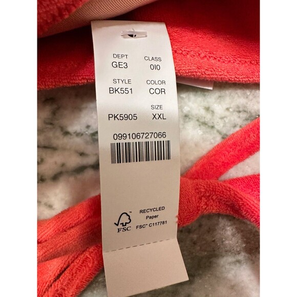 J Crew Bikini Top Womens XXL Orange Terry Cloth Wrap Tie Tank Beach Swimsuit - Picture 4 of 8